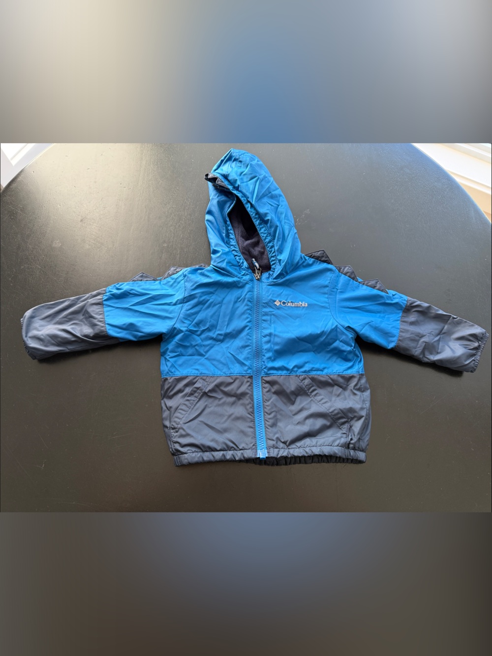 Columbia Boys Two-Tone Blue Hooded Rain Jacket